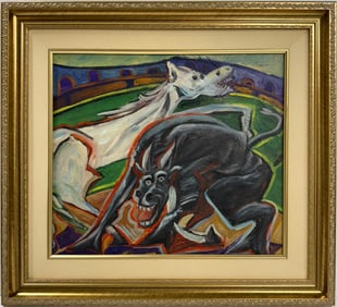 Pablo Picasso Spanish 1881-1973 Beautiful Oil On Canvas Painting in the style of Dali Magritte, Era