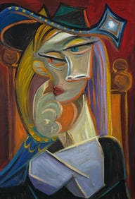 Pablo Picasso Spanish 1881-1973 Beautiful Oil On Canvas Painting in the style of Dali Magritte, Era