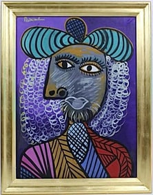 Pablo Picasso Spanish 1881-1973 Beautiful Oil On Canvas Painting in the style of Dali Magritte, Era