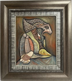 Pablo Picasso Spanish 1881-1973 Beautiful Oil On Canvas Painting in the style of Dali Magritte, Era