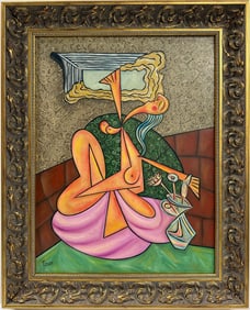 Pablo Picasso Spanish 1881-1973 Beautiful Oil On Canvas Painting in the style of Dali Magritte, Era