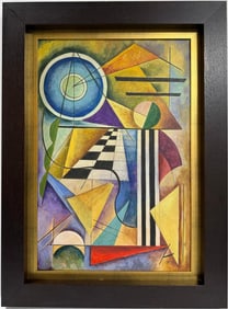 Wassily Kandinsky 1866 - 1944 Oil on Canvas Painting in the style of. Mondrian. Kazimir Malevich Era