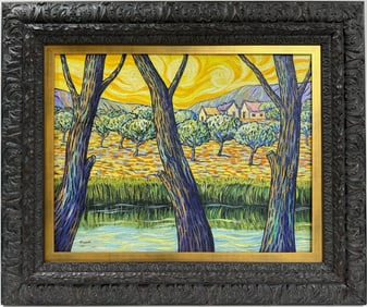 Vincent Van Gogh Dutch 1853-1890 Oil on Canvas painting in the style of. Gaugin, Degas Era