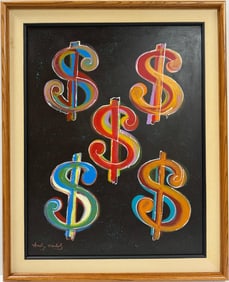 Andy Warhol American 1928-1987 Acrylic on Canvas Painting in the style of.Basquiat Pop Art Era