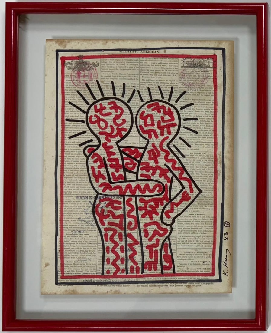 Keith Haring American 1958 - 1990 Ink on paper In The Style of Warhol Haring Pop Art Era. (1 of 5)