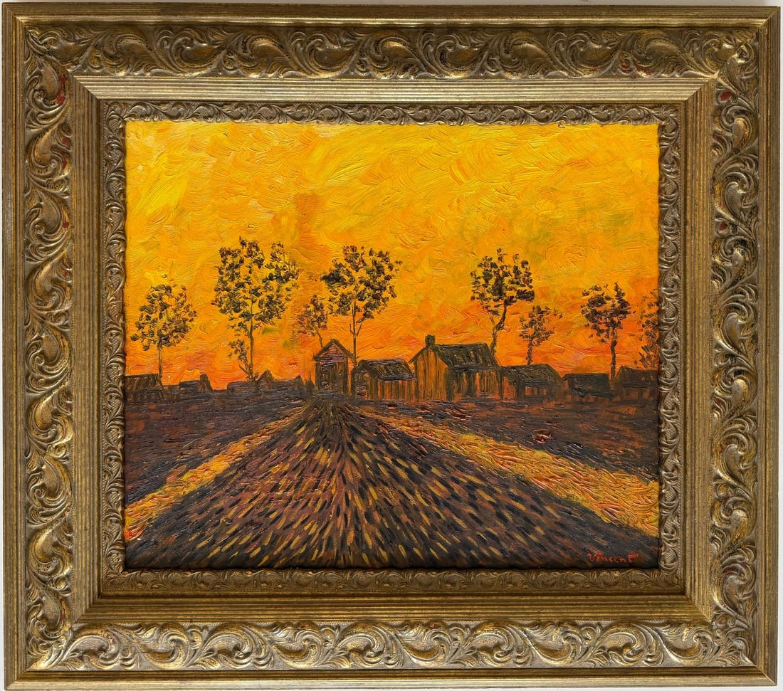 Vincent Van Gogh Dutch 1853-1890 Oil on Canvas painting in the style of. Gaugin, Degas Era (1 of 7)