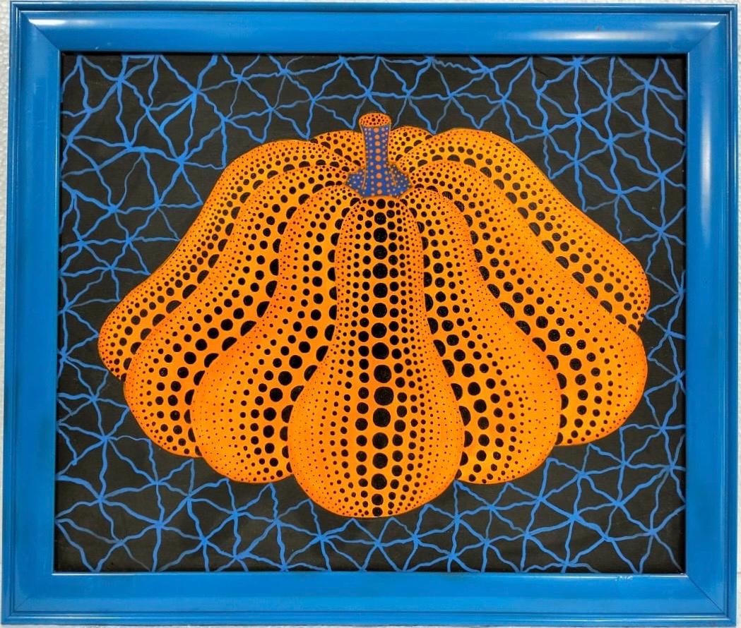 Yayoi Kusama (B.1929), In the Style of Andy Warhol Haring Pop Art Era. Oil on Canvas (1 of 8)