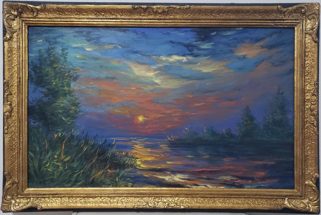 Claude Monet French 1840 - 1926 Oil on canvas Painting in the style of Renoir Manet Pissarro Era. (1 of 7)