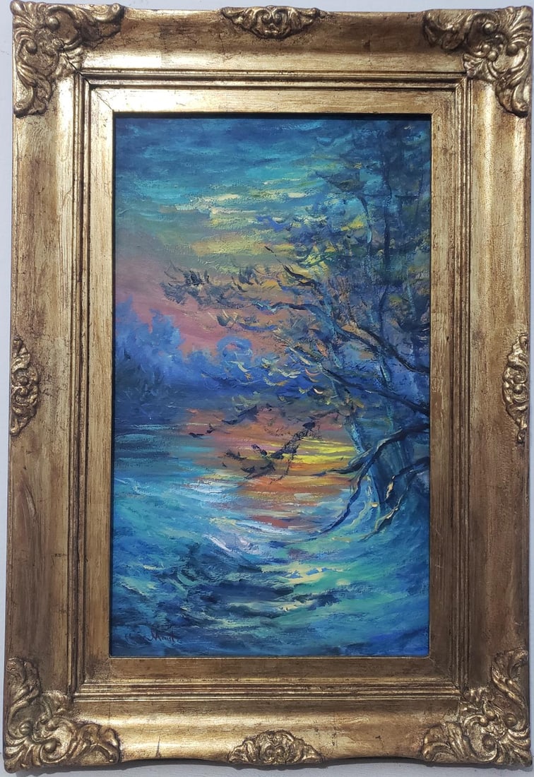 Claude Monet French 1840 - 1926 Oil on canvas Painting in the style of Renoir Manet Pissarro Era. (1 of 6)