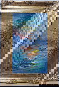 Claude Monet French 1840 - 1926 Oil on canvas Painting in the style of Renoir Manet Pissarro Era. (1 of 6)