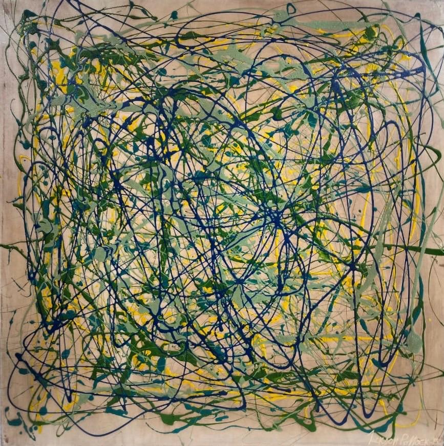 Jackson Pollock American Enamel on canvas Painting In The Style of Rothko Kline de Kooning O'Keeffe. (1 of 8)