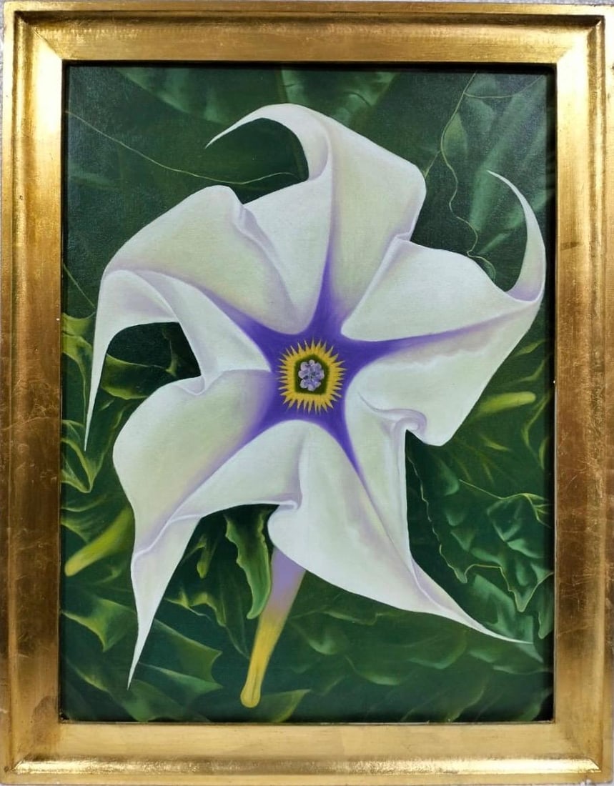 Georgia O'Keeffe American 1887 - 1986 Oil On Canvas Painting in the style of, Pollock , Picasso Era (1 of 9)