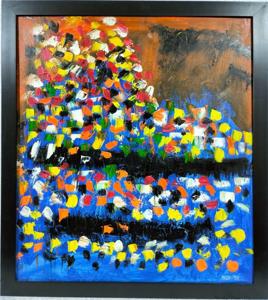 Sayed Haider Raza Indian Oil on Canvas. In the style of. Pollock, Rothko, Kline Era (1 of 9)