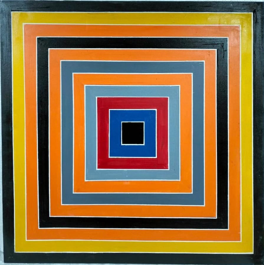 Frank Stella American 1936-2024 Oil on Canvas In the style of. Jasper Johns, Pollock, Newman Era (1 of 7)