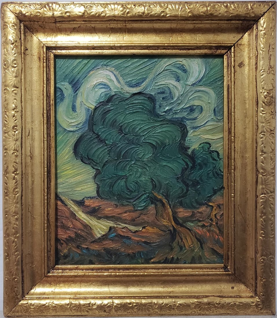 Vincent Van Gogh Dutch 1853-1890 Oil on Canvas painting in the style of.Gaugin, Degas Era. (1 of 7)