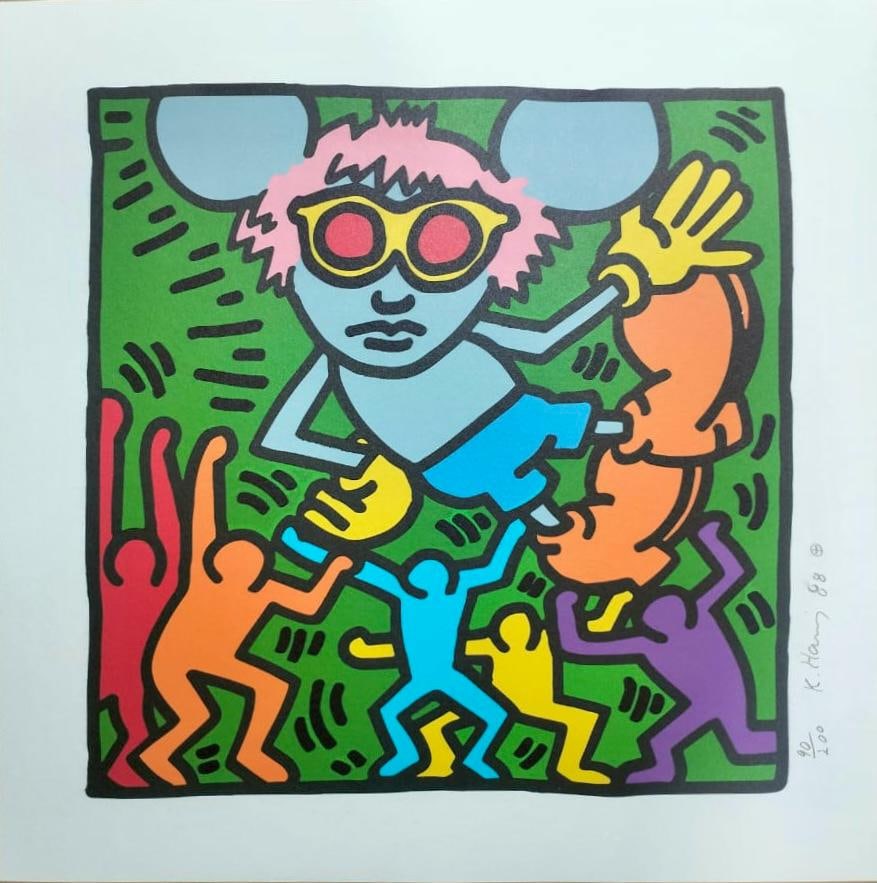 Keith Haring American 1958 - 1990 Screenprint  In The Style of Warhol Haring Pop Art Era. (1 of 7)