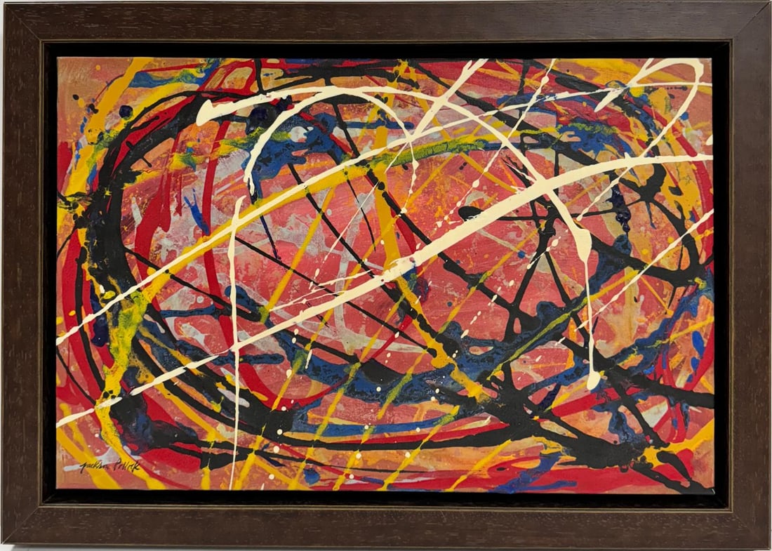 Jackson Pollock American Oil on canvas Painting In The Style of. Rothko, Kline, de Kooning O'Keeffe. (1 of 7)