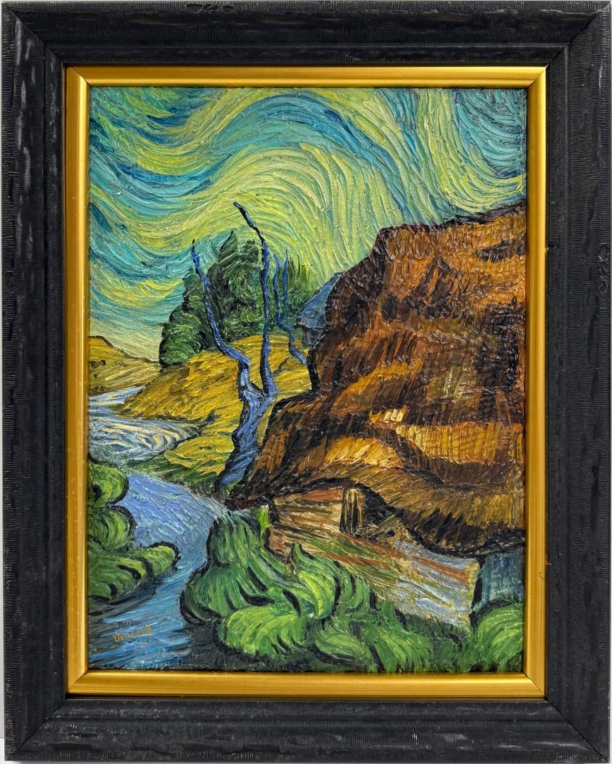 Vincent Van Gogh Dutch 1853-1890 Oil on Canvas painting in the style of Gaugin, Degas Era. (1 of 7)