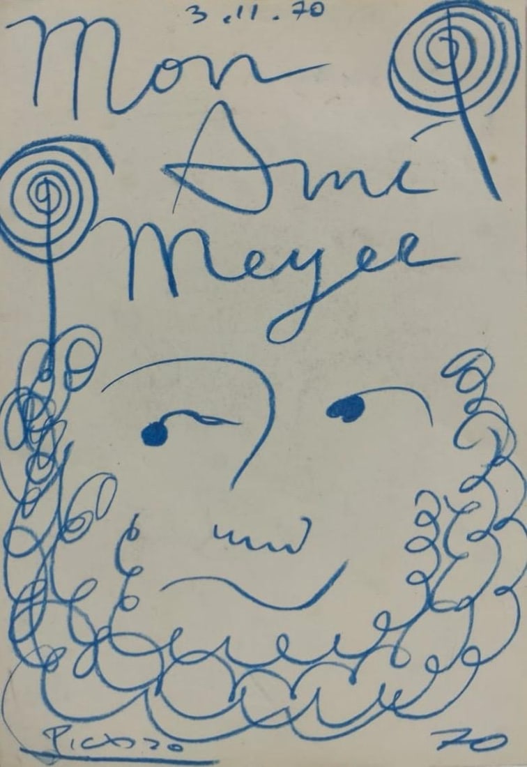 Pablo Picasso Spanish 1881-1973 Beautiful Crayon/Paper Painting in the style of Dali Magritte, Era (1 of 8)