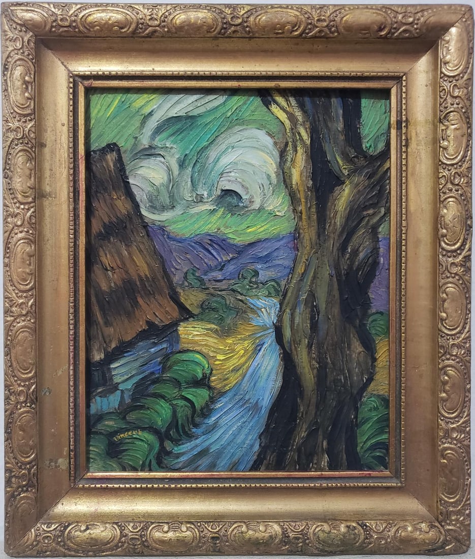 Vincent Van Gogh Dutch 1853-1890 Oil on Canvas painting  Gaugin, Degas Era. In the stye of. (1 of 5)