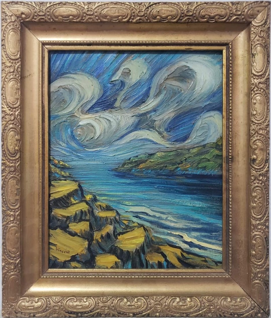 Vincent Van Gogh Dutch 1853-1890 Oil on Canvas painting  in the style of Gaugin, Degas Era. (1 of 6)