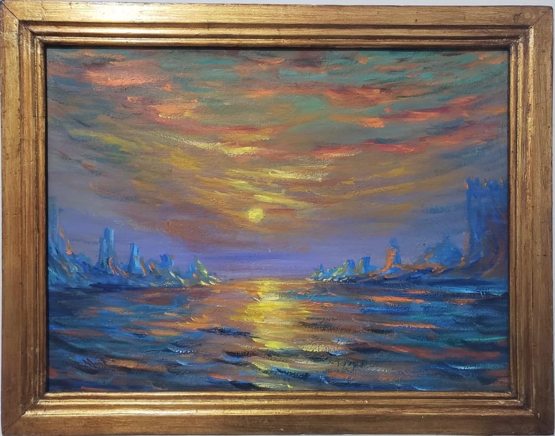 Claude Monet French 1840 - 1926 Oil on canvas Painting in the style ofRenoir Manet Pissarro Era. (1 of 7)