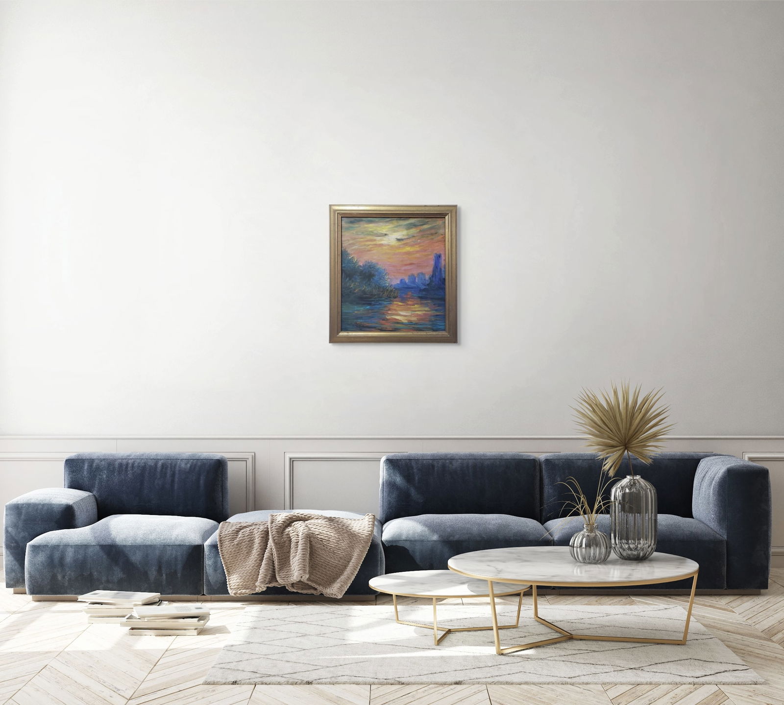 Claude Monet French 1840 - 1926 Oil on canvas Painting  in the style of Renoir Manet Pissarro Era. (1 of 6)