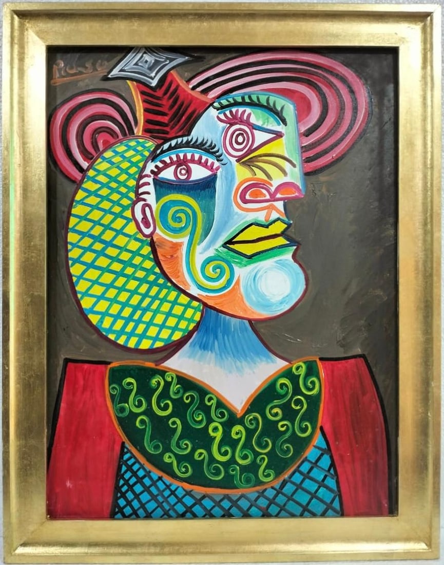 Pablo Picasso Spanish 1881-1973 Beautiful Oil On Canvas Painting in the style of Dali Magritte, Era (1 of 7)