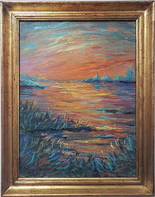 Claude Monet French 1840 - 1926 Oil on canvas Painting in the style of Renoir Manet Pissarro Era. (1 of 8)