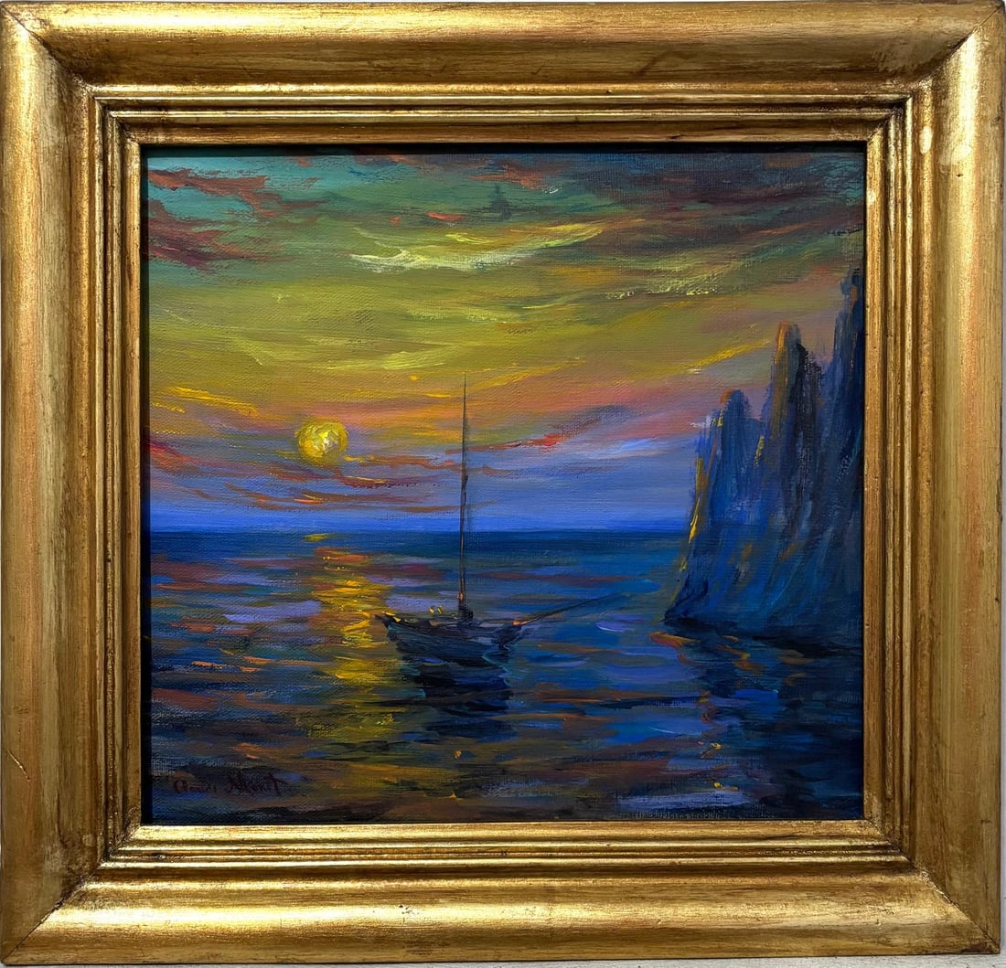 Claude Monet French 1840 - 1926 Oil on canvas Painting  in the style of Renoir Manet Pissarro Era. (1 of 6)