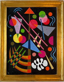 Wassily Kandinsky 1866 - 1944 Oil on Canvas Painting in the style of. Mondrian. Kazimir Malevich Era (1 of 10)
