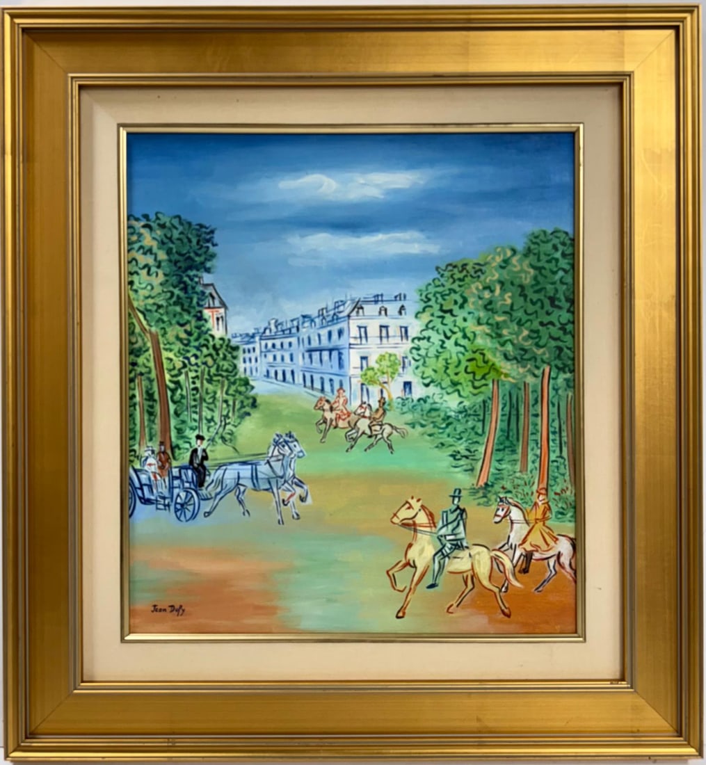 Jean Dufy French Oil on Canvas Painting in the style of Picasso , Dali , Magritte Era (1 of 6)