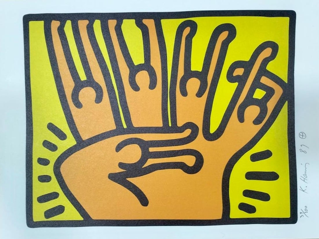 Keith Haring American 1958 - 1990 Screenprint  In The Style of Warhol Haring Pop Art Era. (1 of 5)