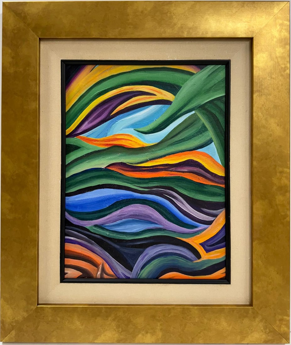 Georgia O'Keeffe American 1887 - 1986 "Floral Whispers" Oil On Canvas Painting in the style ofgia (1 of 6)