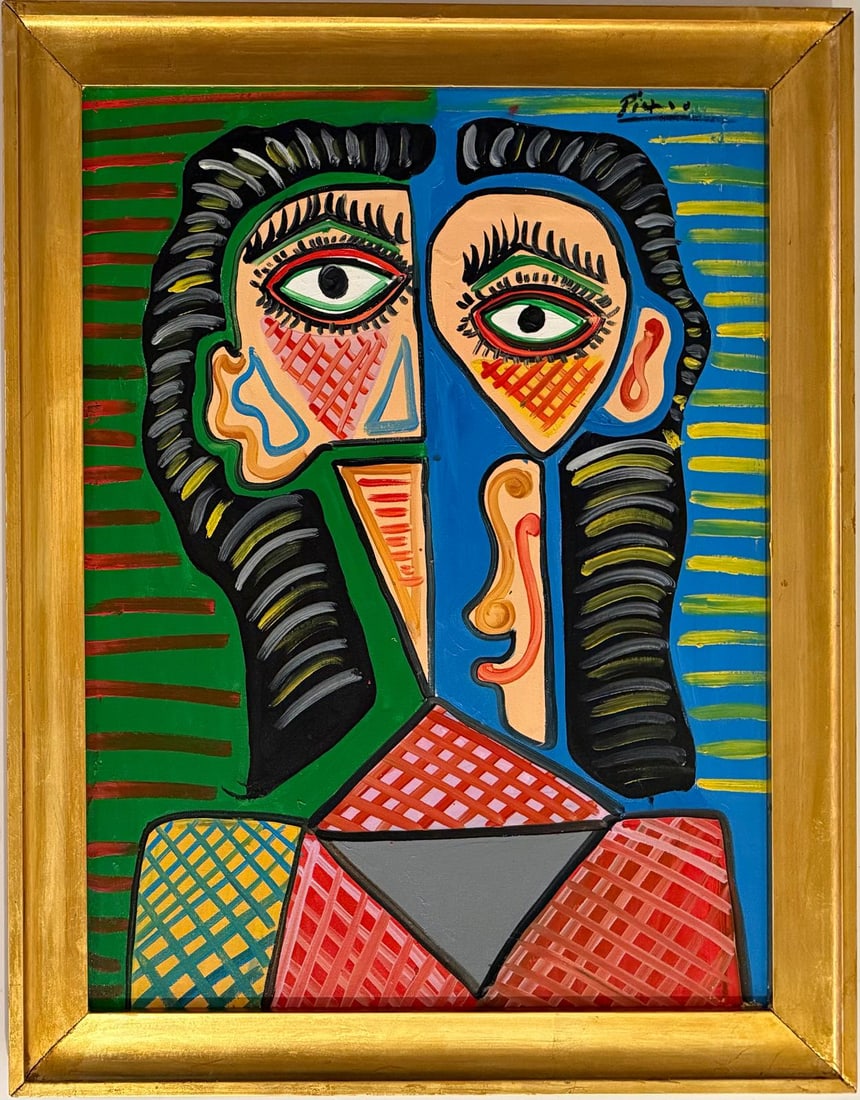 Pablo Picasso Spanish 1881-1973 Beautiful Oil on canvas in the style of. Dali, Magritte, Era (1 of 6)
