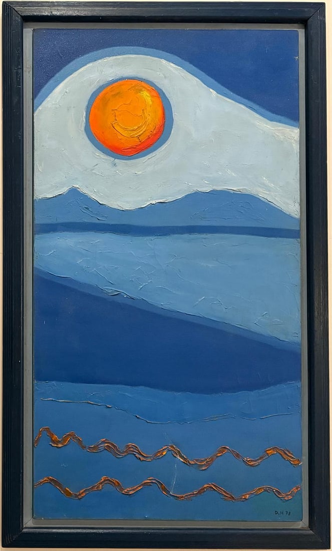 David Hockney Oil on Canvas painting In the style of. Haring, Warhol. Pop Art Era (1 of 17)