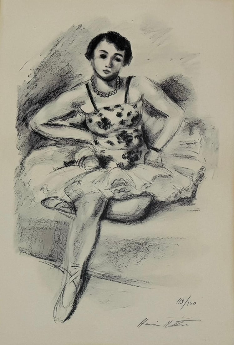 Henri Matisse French 1869 -1954 Lithograph in the style of Picasso Monet Van Gogh Era: Title: Danseuse assise, from Dix Danseuses Date: 1927 Technique: Lithograph on wove paper Edition: Numbered 113/130 Dimensions:Image Size: 380 mm x 240 mmSheet Size: 430 mm x 285 mm (17 x 11 inches) D