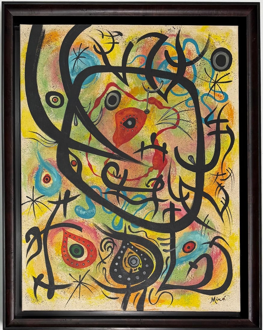 Joan Miro Spanish 1893 - 1983 Oil on Canvas in the style of. Dali, Picasso, Magritte, Chagall Era (1 of 8)