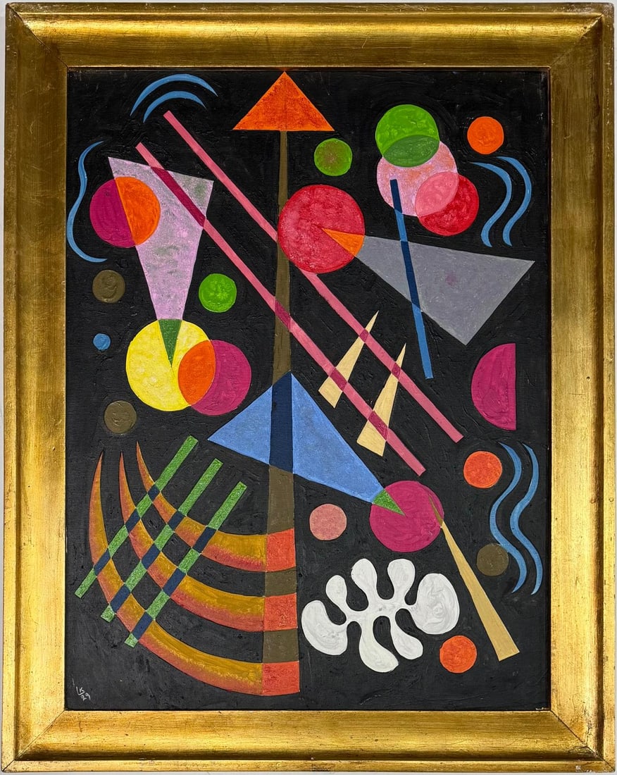 Wassily Kandinsky 1866 - 1944 Oil on Canvas Painting in the style of. Mondrian, Malevich Era (1 of 6)