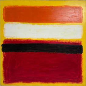 Mark Rothko Russian 1903 - 1970 Oil on canvas painting in the style of. Pollock, Kline, Abstract Era (1 of 11)