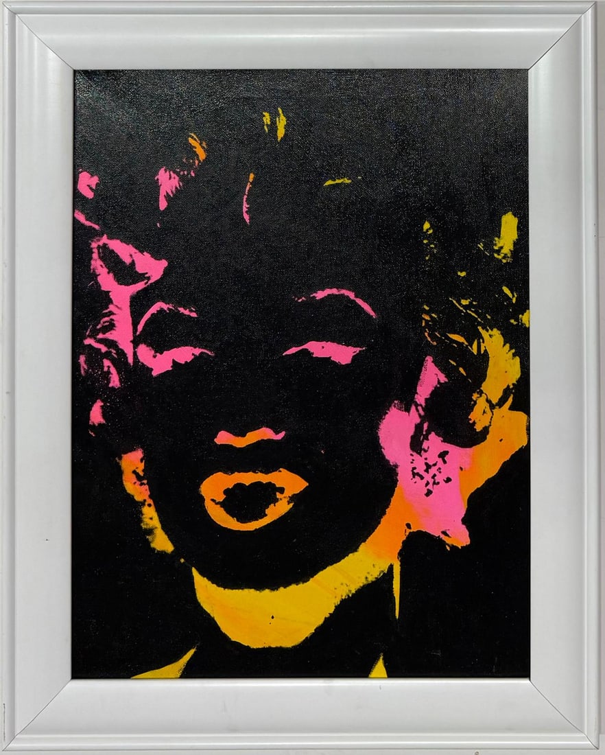Andy Warhol American 1928-1987 Monroe Screenprint in the style of.Haring and Warhol Pop Art Era (1 of 7)