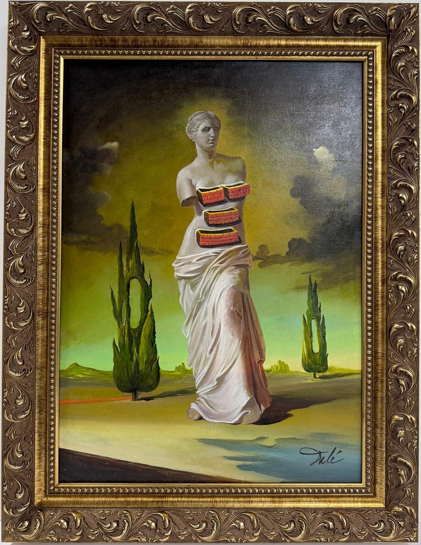 Salvador Dali Spanish 1904 - 1989 Oil on Canvas Beautiful Painting in the style of. Surrealist Era (1 of 6)