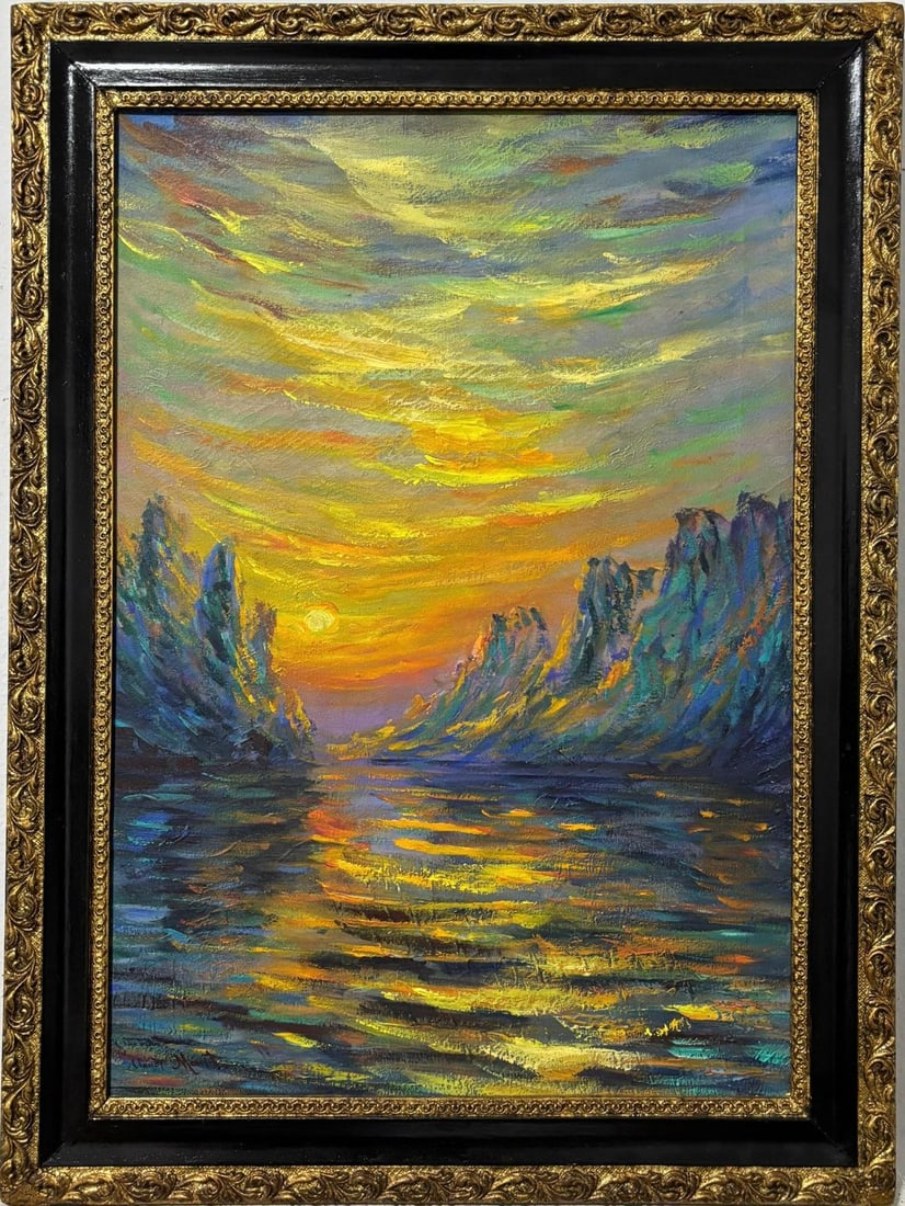 Claude Monet French 1840 - 1926 Oil on Canvas Painting in the style of. Impressionism Period. (1 of 6)