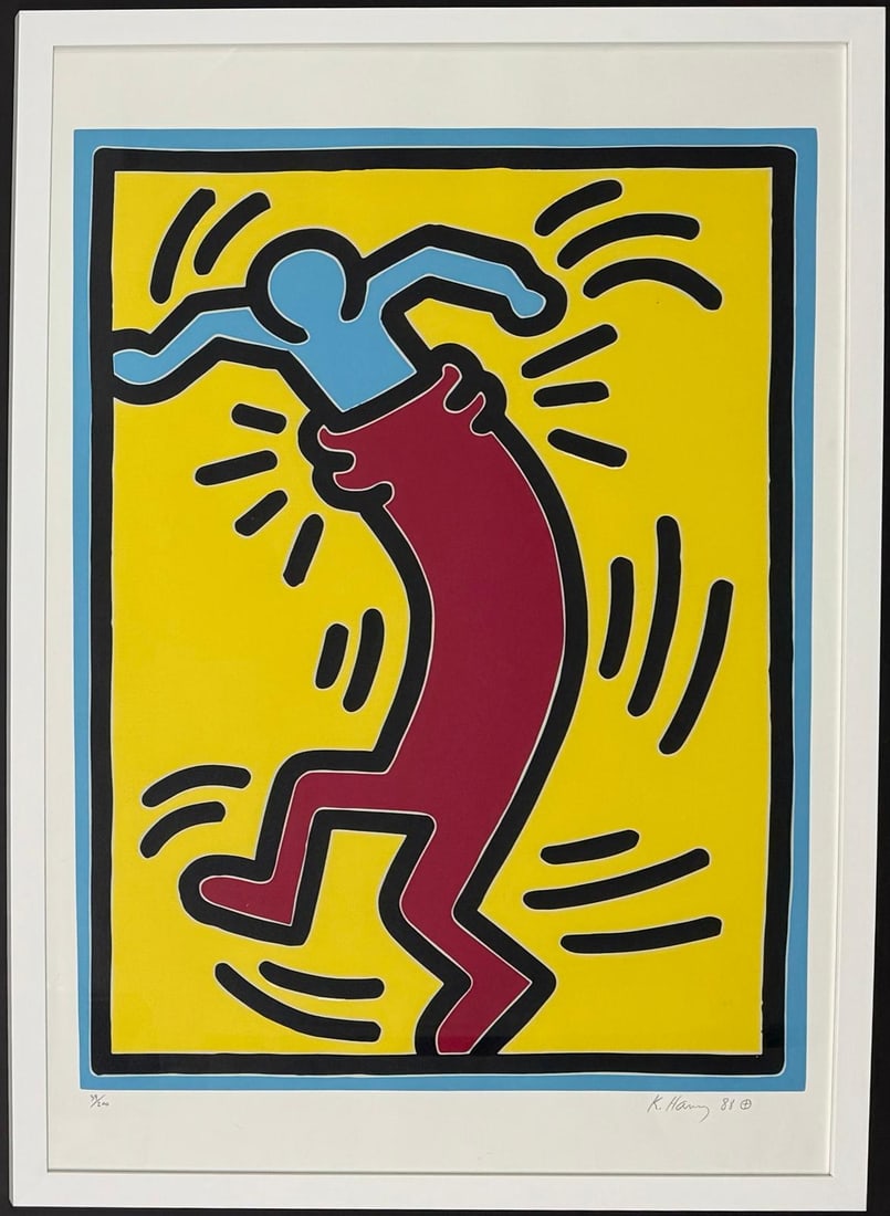 Keith Haring American 1958 - 1990 Screenprint In The Style of Pop Art Era. (1 of 9)
