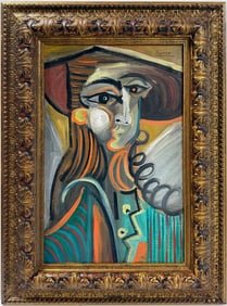 Pablo Picasso Spanish 1881-1973 BeautifulOil on canvas Painting in the style of Dali, Magritte, Era