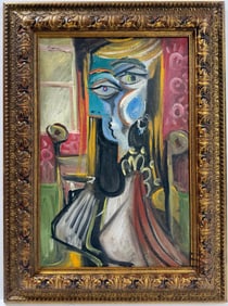 Pablo Picasso Spanish 1881-1973 Beautiful Oil on canvas Painting in the style of Dali, Magritte, Era