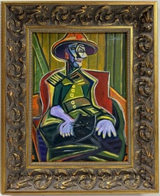 Pablo Picasso Spanish 1881-1973 Beautiful Oil on canvas Painting in the style of Dali, Magritte, Era