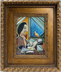 Pablo Picasso Spanish 1881-1973 Beautiful Oil on canvas Painting in the style of Dali, Magritte, Era