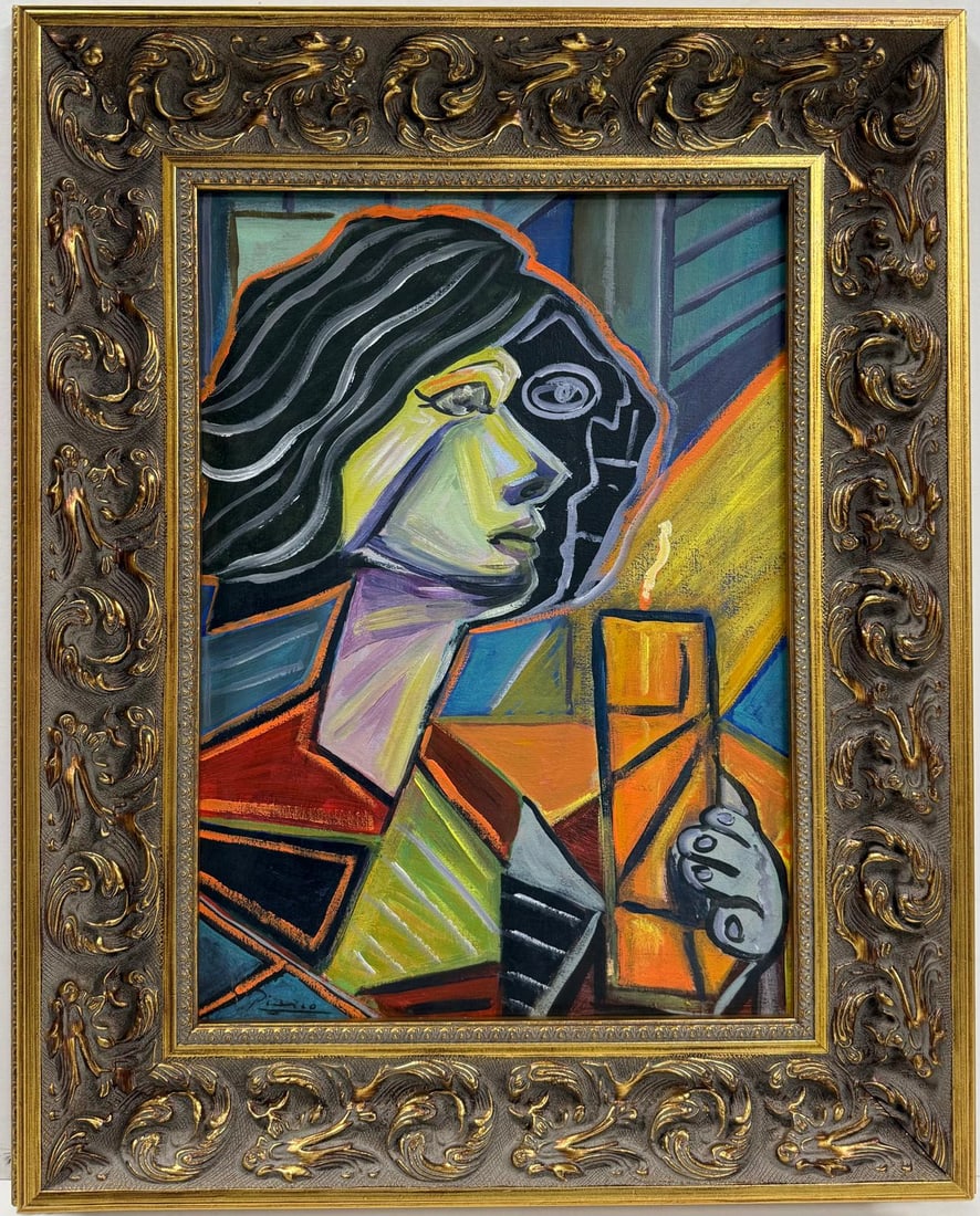 Pablo Picasso Spanish 1881-1973 Beautiful Oil on canvas Painting in the style of Dali Magritte, Era (1 of 6)