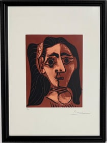 Pablo Picasso Spanish 1881-1973 Color Linocut in paper. In the style of. Dali, Magritte, Modern Era
